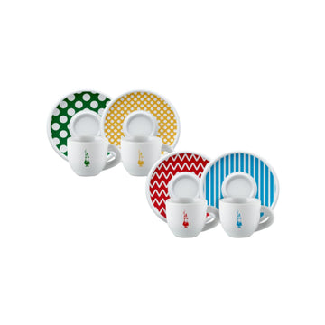 Bialetti Set 4 Cups Moka Pop