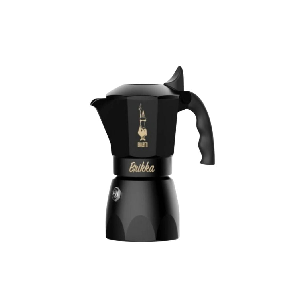 Bialetti Brikka Limited Edition Matt Black 2-Cup Stovetop Espresso Maker with Black Handle