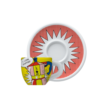 Bialetti Lichtenstein Cappuccino Cup – Elegant Ceramic Mug with Pop Art Design