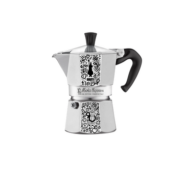 Bialetti Moka Express 90th Anniversary Edition – 3-Cup Stovetop Espresso Maker with Artistic Design