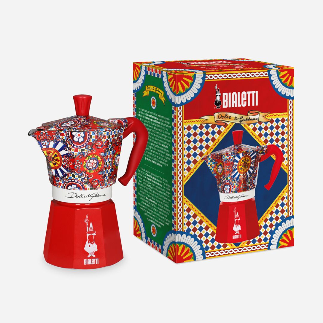 Moka Express Dolce & Gabbana 3 Tazze – Elegant Stovetop Espresso Pot with Iconic Italian Design