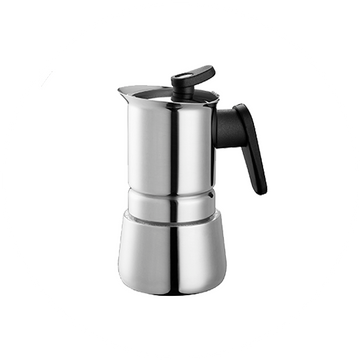 Pedrini Steel Moka Pot – Stainless Steel Stovetop Espresso Maker for Induction and Gas Hobs