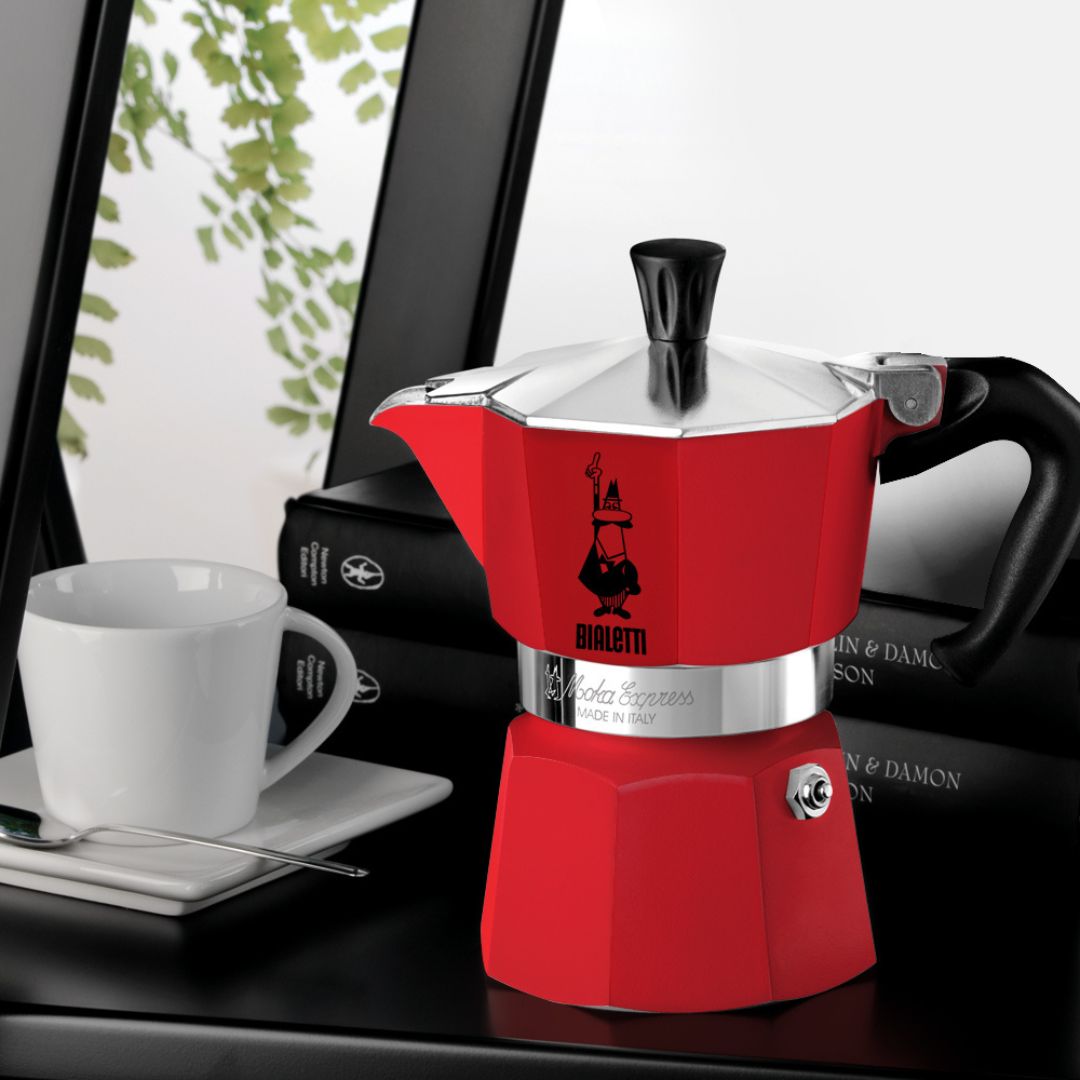 Bialetti Moka Express Red Edition – Traditional Coffee Maker for Home