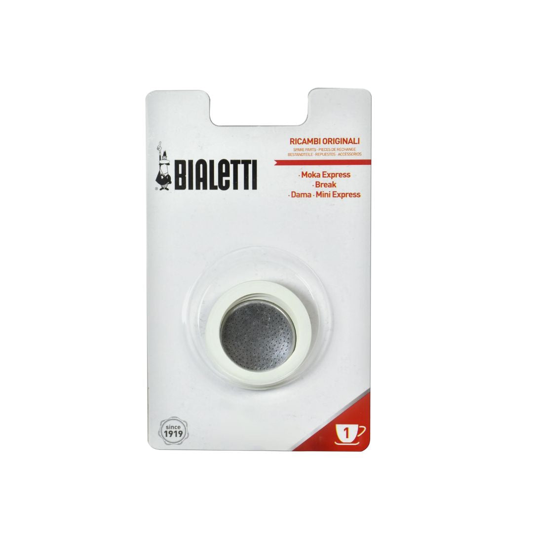 Bialetti Moka Express 3 Rubber Gasket + 1 Filter Plate