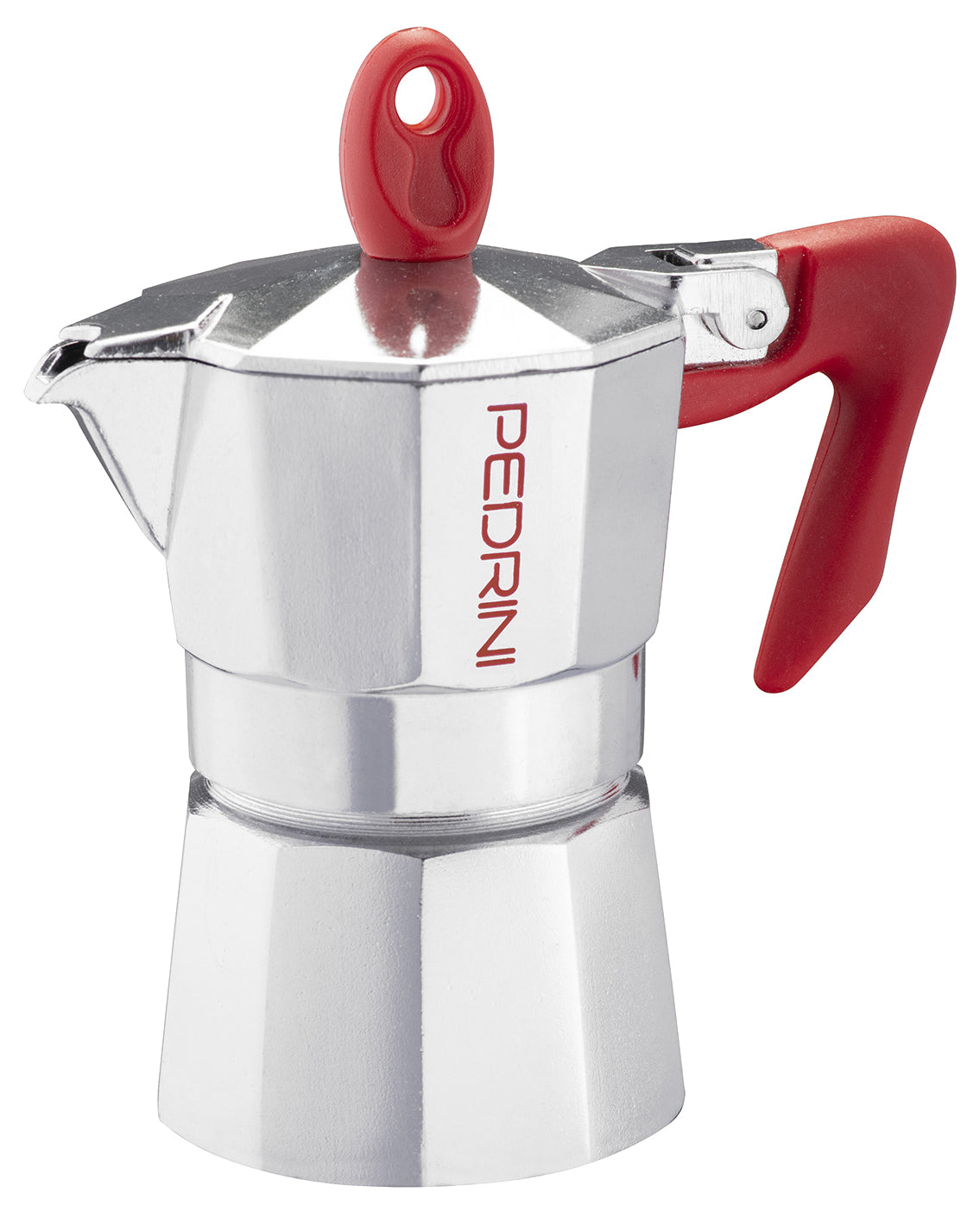 Pedrini CAFFETTIERA Coffee Maker – Red Handle | Stovetop Moka Pot