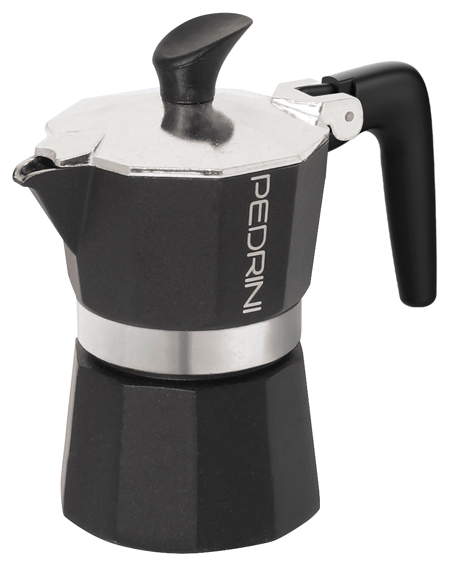 Italian moka pot for espresso brewing Pedrini Aroma Nero