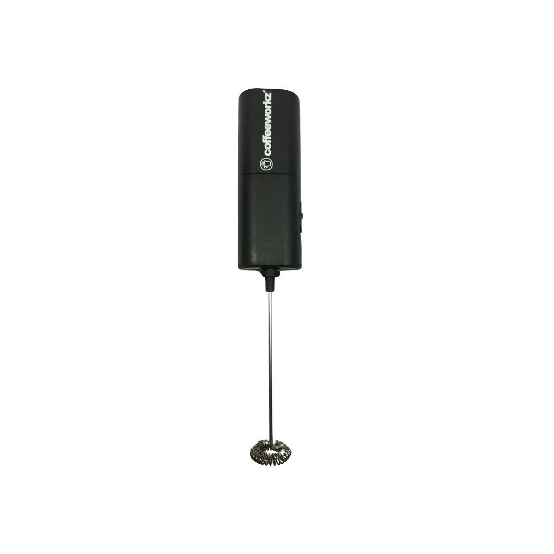 Battery-Operated Milk Frother with Stand – Portable Handheld Electric Foam Maker for Coffee, Lattes, and Cappuccinos​ black