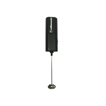 Battery-Operated Milk Frother with Stand – Portable Handheld Electric Foam Maker for Coffee, Lattes, and Cappuccinos​ black