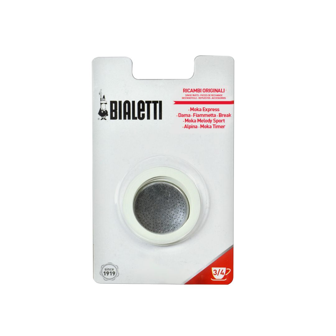 Bialetti Moka Express 3-Cup – Silicone Gasket and Filter Plate Replacement Set