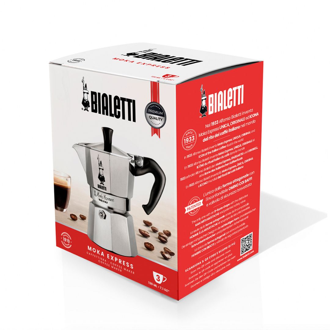 Bialetti Moka Express 2-Cup Stovetop Espresso Maker – Classic Italian Aluminum Coffee Percolator