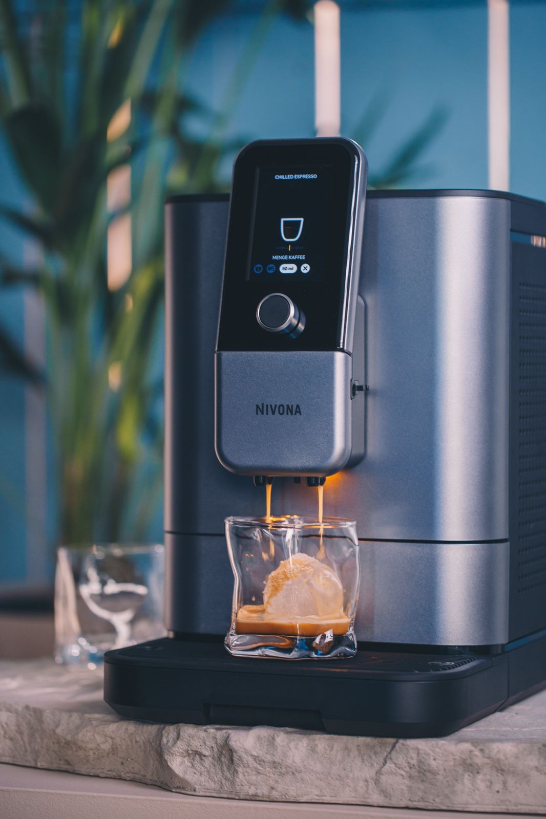 Close-up of Nivona 8107's OneTouch DUOplus milk frother for cappuccino and latte