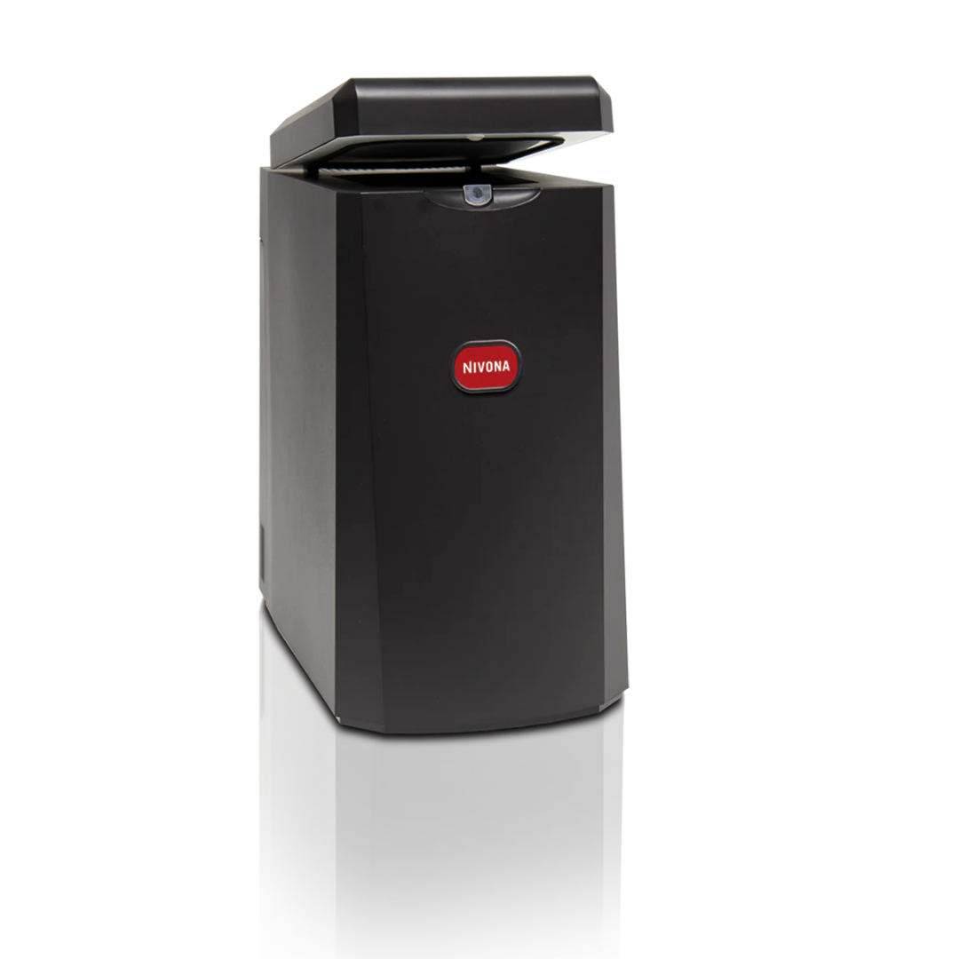 Front view of Nivona NICO 100 Milk Cooler showcasing its sleek black finish and compact structure​