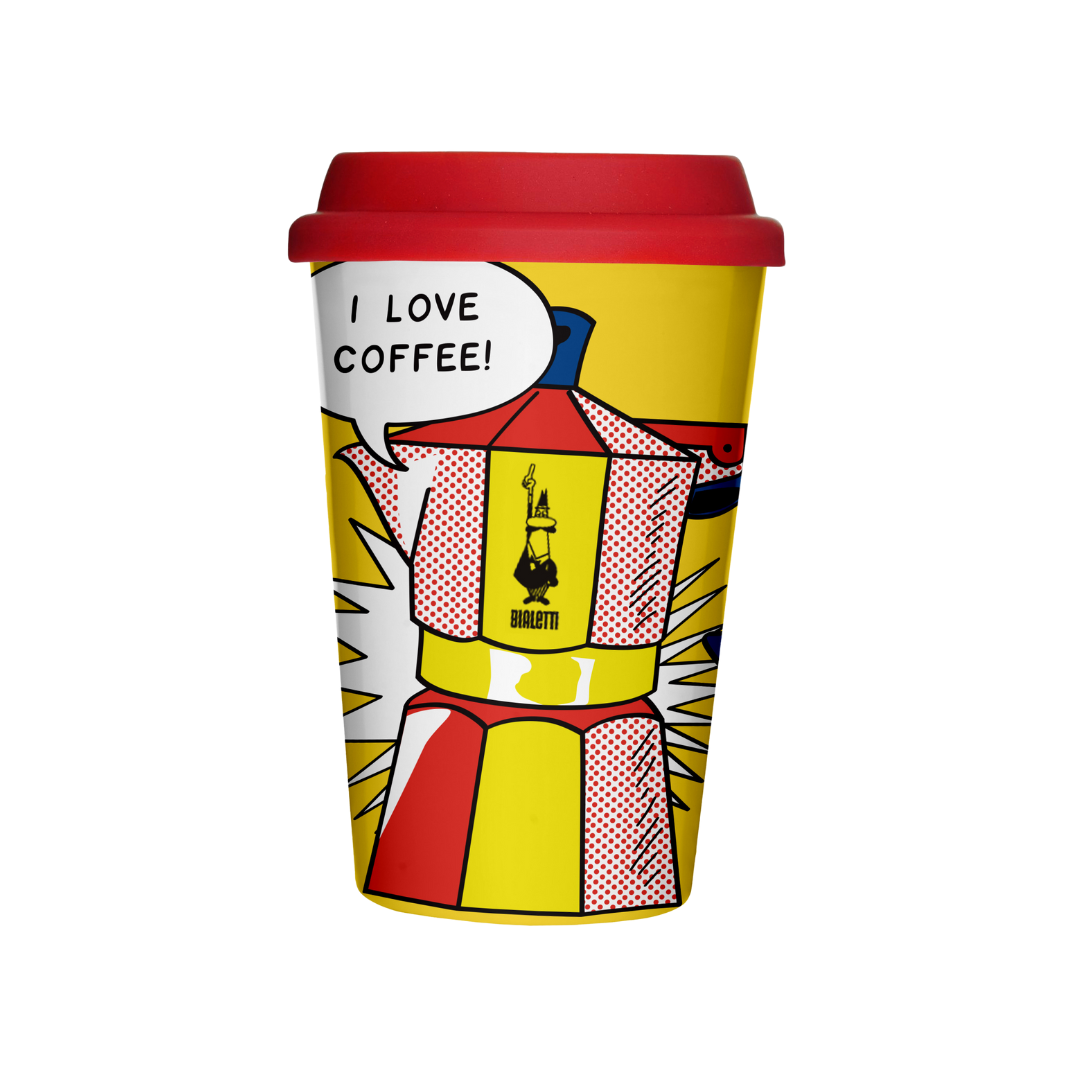 Lichtenstein Takeaway Mug – Bold Travel Coffee Cup with Pop Art Design