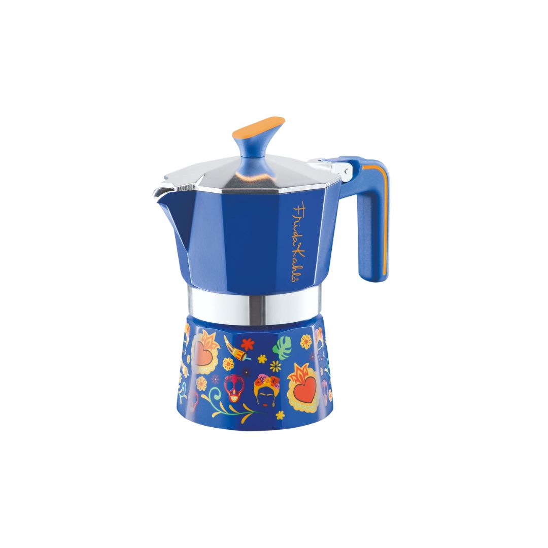 Pedrini Frida Kahlo Moka Pot – 6-Cup Stovetop Espresso Maker with Artistic Mexican Design
