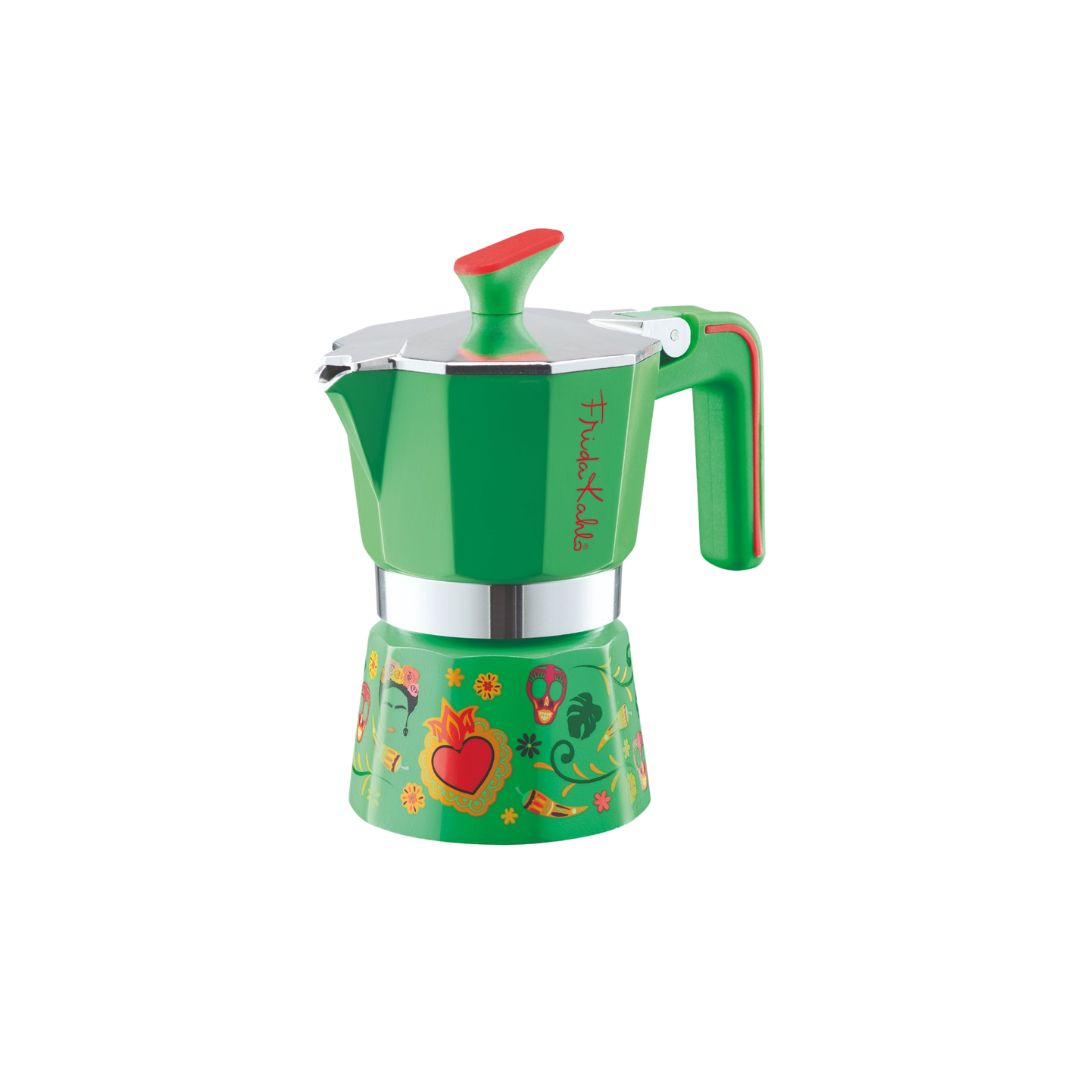Pedrini Frida Kahlo Moka Pot – 6-Cup Stovetop Espresso Maker with Artistic Mexican Design
