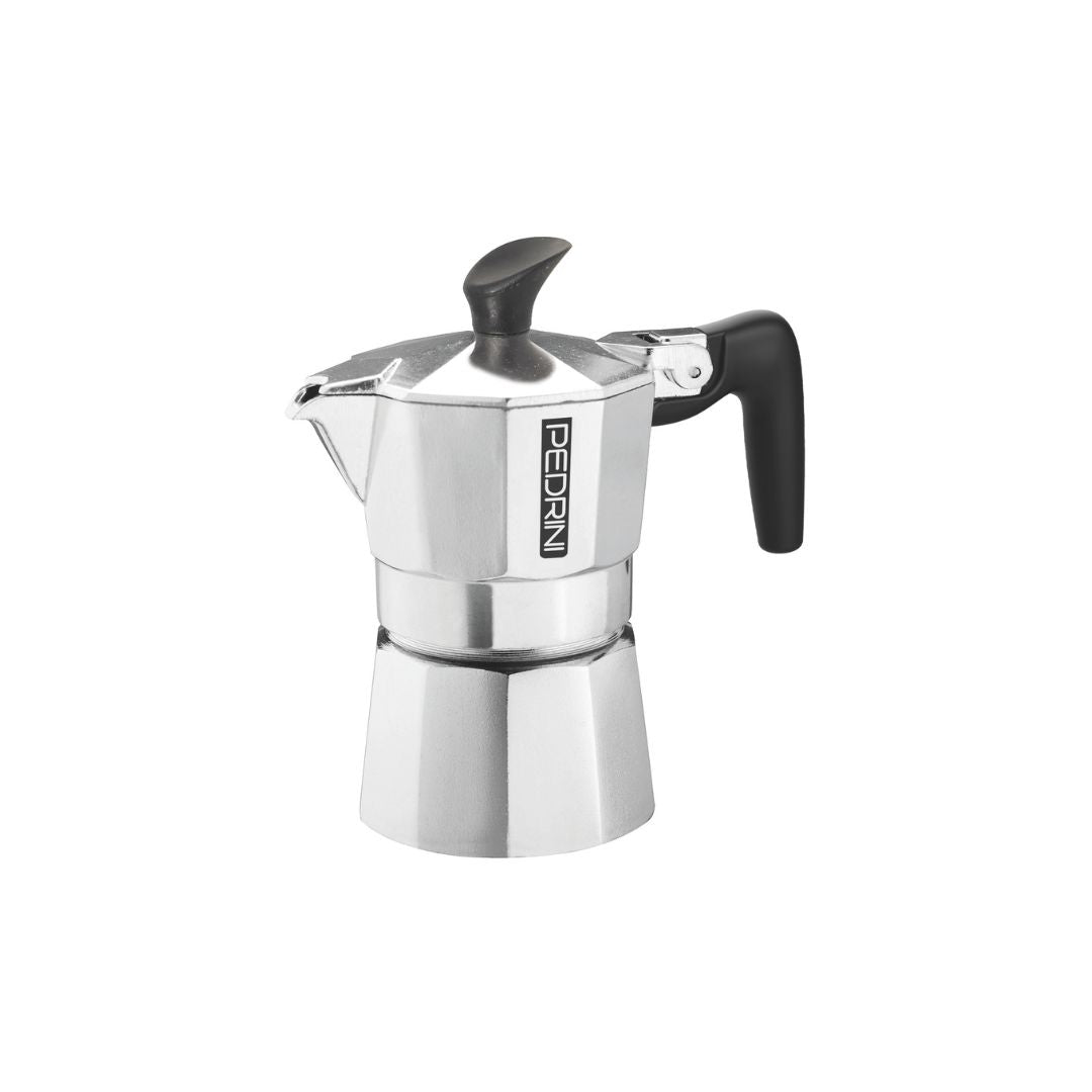 Pedrini Aroma Chic Moka Pot – 6-Cup Aluminum Stovetop Espresso Maker with Stylish Design