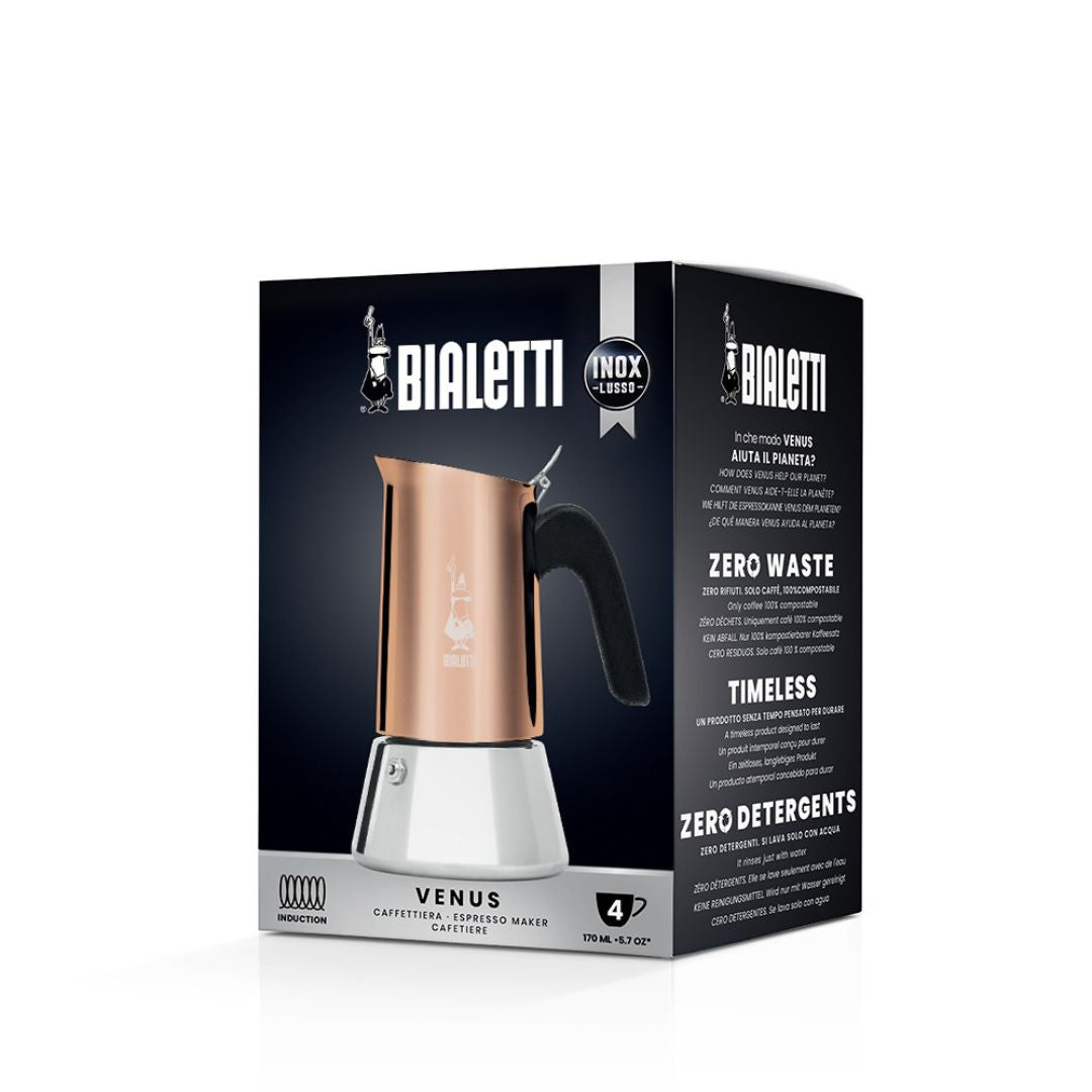 Venus Induction Moka Pot by Bialetti – Copper Stainless Steel Espresso Maker