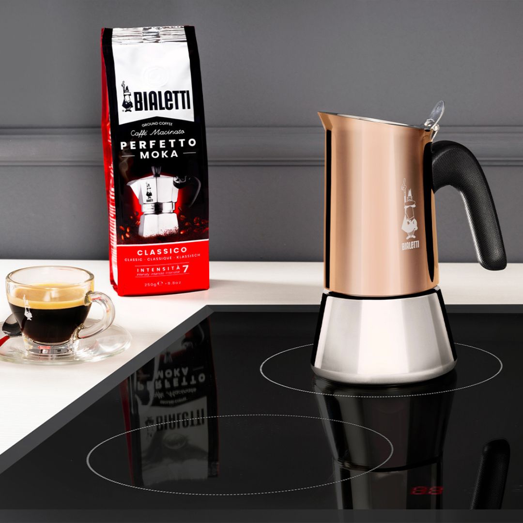 Bialetti Copper Moka Pot Venus – Durable Stainless Steel Espresso Maker for Induction