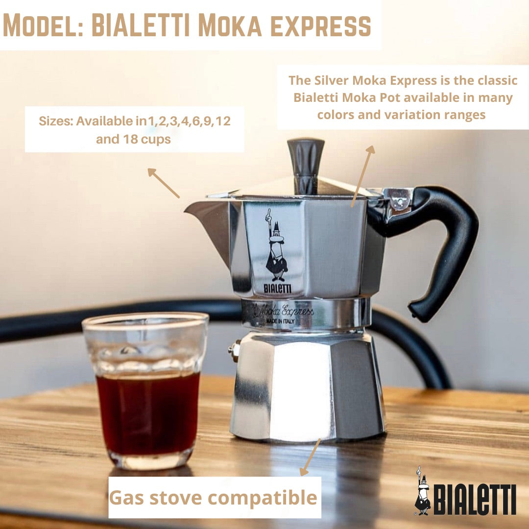 Bialetti Coffee Maker Moka Express 1 2 3 4 6 9 12 Cups: of Your Choice The  Art