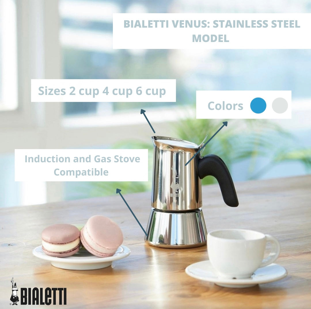 Bialetti Venus Induction Stainless Steel Moka Pot - Coffeeworkz