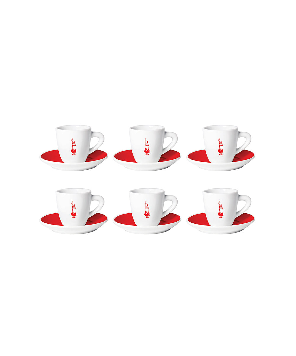 Bialetti Set 6 Cups Red - Coffeeworkz