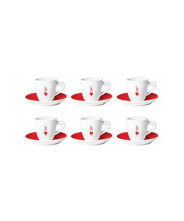 Bialetti Set 6 Cups Red - Coffeeworkz